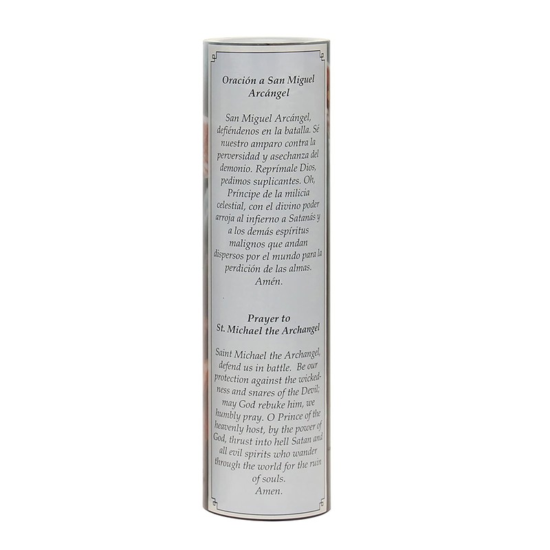 Stonebriar St. Micheal Flameless LED Devotional Prayer Candle with Automatic