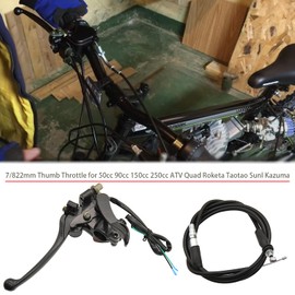 LuckySlycyc 7/8" 22mm Thumb Throttle,with Dual Brake Lever Assembly,Compatible with for 50cc 90cc 150cc 250cc ATV Quad Roketa Taotao Sunl Kazuma