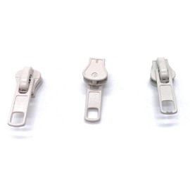 Zipper Repair Kit - #5 Universal Vislon Molded Jacket Zipper Sliders with Top Stops Included - Color: Off White - 3 Sliders Per Pack