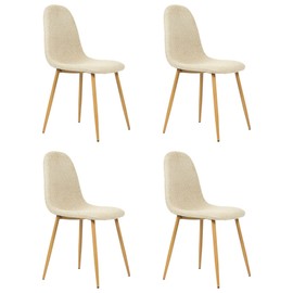 COZYCASA Dining Chairs Set of 4, Mid-Century Modern Style Dining Room Side Chairs Accent Chairs with Metal Legs Comfy for Kitchen Living Room Lounge Farmhouse, Beige, 4PCS