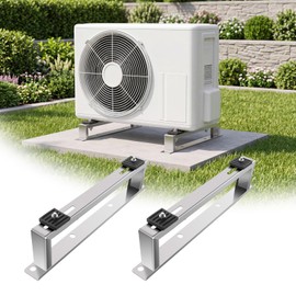 Mini Split Ground Stand for 9000-24000 BTU Ductless 4''h Minisplit Pad Floor Mounting Base Heavy Duty 530 Lbs Load Capacity Anti-Vibration Condenser Pads AC Bracket with Screws Ground Stand