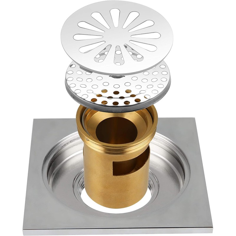 Square Floor Drain Thickened Stainless Steel Bathroom Tile Insert Floor