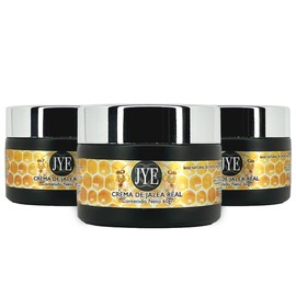 JYE 3 Frascos de Crema de Jalea Real JYE completamente natural. Crema de miel altamente hidratante para todo tipo de piel. Tratamiento antienvejecimiento