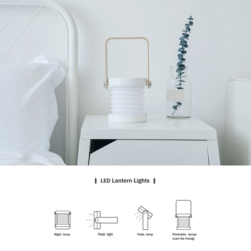 Telescopic Lantern Lamp Dimmable USB Charging Touch Control Eye Protection