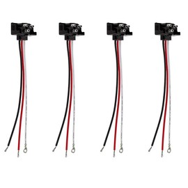 3 Wire Plug Truck Trailer Light Plug Molded 3 Prong Pigtail Harness for Stop Turn Tail Sealed Round Oval Light Brake Backup Light, Pack of 4