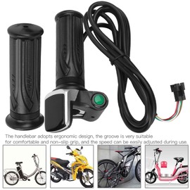 Cocoarm Throttle Grip for Electric Bikes, E-Bike Rotary Throttle, Speed Control, Throttle Grip, Waterproof LCD Screen, Electric Bicycle Handlebar, 1.5M Cable Length, Throttle Grip for (48V)