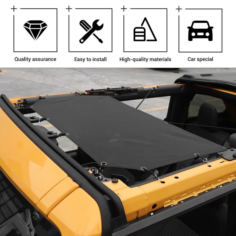 Hoolcar Front Top Sunshade Mesh Bikini Top Roof Sun Shade-