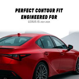 MusTree Side Chrome Delete Vinyl Wrap Kit fit for 2021 2022 2023 2024 Lexus IS300 IS350 IS500 Accessories Window Trim with Gloss Black Blackout Film