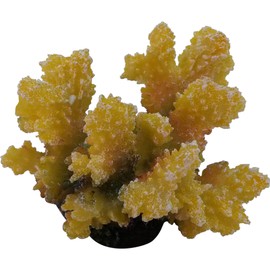 Yellow Coral Artificial Fish Tank Decoration Ornament, Coral Ornament Underwater Sea Plants Decorations Polyresin Aquarium Plants Coral Fish Tank Decorations