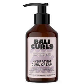 Bali Curls Hydrating Curl Cream - Moisturising Curl Cream Shea Butter, Coconut Oil & Ylang-Ylang - Curl Cream for Smooth & Defined Curls - Vegan Curl Care for Natural Curls - 150 ml