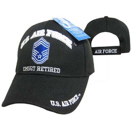 U.S. Air Force CMSGT Retired Black USAF Embroidered Ball Cap Hat 540A