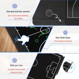Magnetic Electronic Soccer Coaching Boards – 16 inch LCD Soccer Coaching Board, Portable Erasable Pro Strategy Board for Training Teaching Competition Command,Tactical Drawing Tablet Coach Gifts