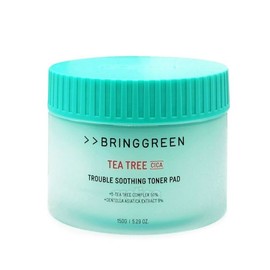 Bring Green Tea Tree Cica Trouble Soothing Toner Pads (90 Sheets) / 브링그린 티트리 시카 트러블 수딩 토너 패드 90매