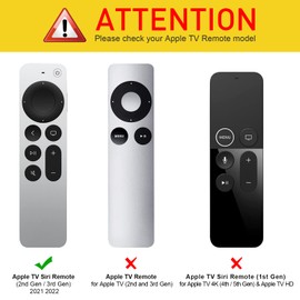 Fintie Protective Case for Apple TV Siri Remote 2021 2022 - Honey Comb Lightweight Anti Slip Shockproof Silicone Cover for Apple TV 4K / HD Siri Remote Controller (2nd Gen / 3rd Gen), Black