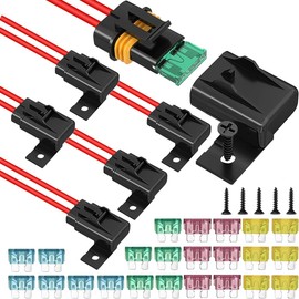 Xiatiaosann 6 Pcs Waterproof Inline Fuse Holder 12V ATC/ATO Fuse Holder 20A/30A/40A 12AWG Fuses, for Automotive, Marine, Heavy Duty Bus Power System