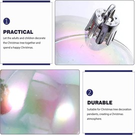 12Pcs Christmas Iridescent Ornaments,Neioaas Shatterproof Christmas Rainbow Ball Hanging Filled Ornaments Xmas Tree DIY Wedding Birthday Party Supplies(Clear Rainbow, 50mm