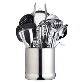 MasterClass Extra-Large Stainless Steel Kitchen Utensil Holder, 18 x 18 cm