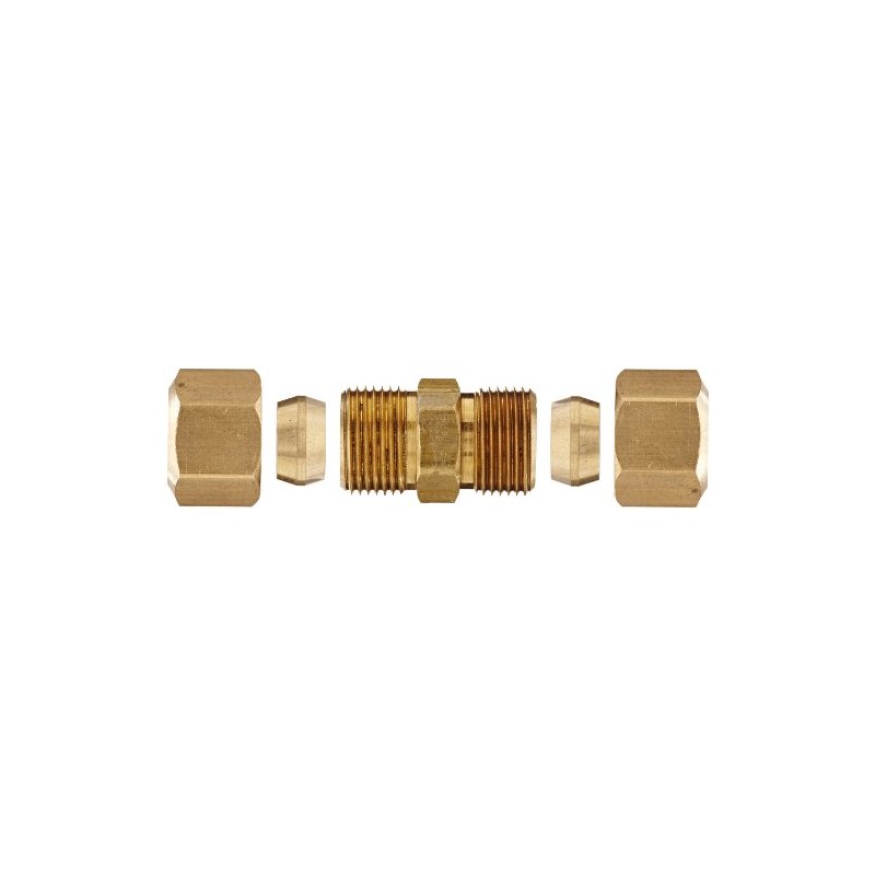 Anderson Metals 50062-06 50062 Brass Compression Tube Fitting, Union, 3/8"