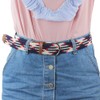 Women Elastic Woven Linen Casual Braided Elastic Belt Multicolor 2