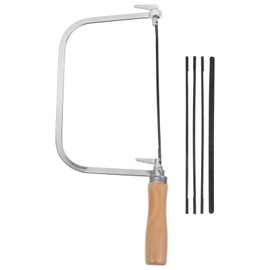 DOITOOL 5-Inch Deep Coping Saw Frame and 5 Replacement Blades Set,Hand Woodworking Tool Scroll Saws for Woodworking,Hand Saw for Metal Cutting