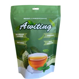 Awiting Organic Soursop Dried Leaves for Tea, Natural Wild Crafted, 1 Ounce, 60 Leaves