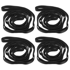PATIKIL 59 Inch Daisy Chain Straps, 4 Pack Strong Climbing Strap Adjustable Nylon Chain Sling with 8 Loops for Aerial Yoga Hammock Swing, Black