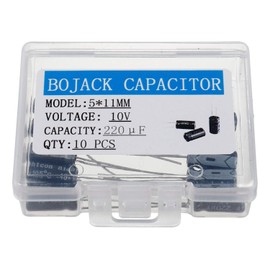 BOJACK 5X11mm 220uF 10V 220MFD 10Voltage ±20% Aluminum Electrolytic Capacitors(Pack of 10 Pcs)
