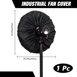 CREATCABIN Electric Fan Dust Cover Wall Mounted Protection Cover Outdoor Indoor Heavy Duty Waterproof Fan Cover Furniture Covers Full Protection for Pedestal Fan Industrial Fan,Diameter 25.6in