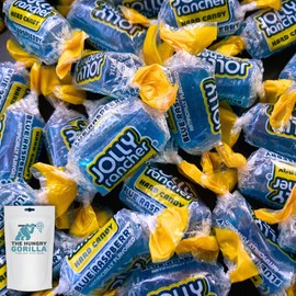 Jolly Rancher Blue Raspberry Hard Candy – 4lbs of Jolly Rancher Blue Raspberry Candy Individually Wrapped - bagged in Resealable Stand-Up bag by THE HUNGRY GORILLA