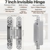Onedaful 2 Kits 7 inch Stainless Steel Hidden Door Hinges