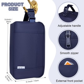 NOL Natural Organic Lifestyle Freezable Snack Bag, Leakproof Cooler Lunch Bag, Reusable, Zip Closure with Buckle Handle Nylon Waterproof Snack Box for Work Travel-Navy blue