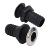 1 1/2in Through Hull Drain Straight Black with Stainless Steel