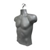 DisplayTown 3 Pack Gray Male Mannequin Injection Form Half Rounded