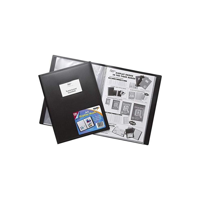 Black A4 flexicover 100 Pocket Display Book Presentation Folder -