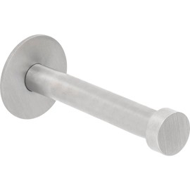 ALLES IM GRIFF Pirwa 1 Wall Hook, Single Wall Hook with Base Plate, Depth 72 mm, Brushed Stainless Steel