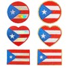 6 Pcs Puerto Rico Flag Embroidered Patch Emblem, Iron On/Sew