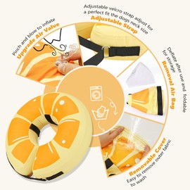 Inflatable Dog Cone Collar for After Surgery - Soft Dog Neck Donut Collar to Prevent Licking, Adjustable Dog Recovery Cone Suitable for Small, Medium, Large Dogs (Orange,2XL)