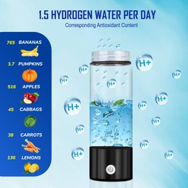 Nixcer Hydrogen 3 Min SPE PEM Tech 2025 Model 420ML Hydro Water Bottle Black