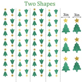 Guirnalda de árbol de Navidad verde de 40 pies con purpurina para árbol de Navidad, suministros de fiesta, decoración colgante de techo de Navidad, decoración para fiesta de cumpleaños, Navidad, Año Nuevo