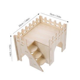 CORHAD 1 Set Wooden Hamster Hideout House Durable Natural Wood Pet Cave for Hamsters Guinea Pigs Rats Multipurpose Tunnel Cozy Resting Comfortable Small Animal Accessory