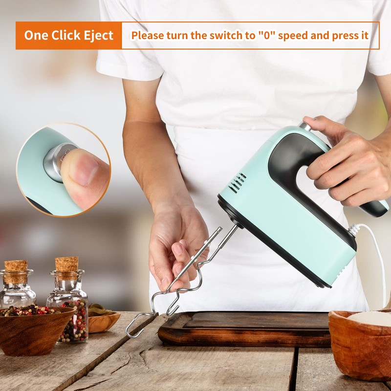 Yomelo 9-Speed Digital Hand Mixer Electric, 400W Powerful DC Motor,