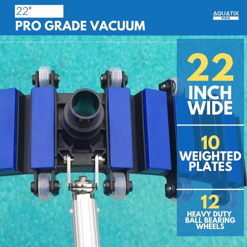 Aquatix Pro Pool Vacuum Head, 22" Extra Large Commercial Grade,