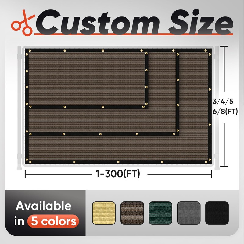 Cisvio 5ft x50ft Privacy Screen Fence 90% Blockage Heavy Duty