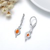 Opal Earrings Sterling Silver Fire Opal Dangle Drop Dangly Leverback