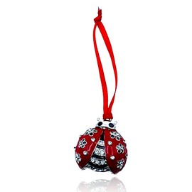Red Ladybug Bling Crystal Holiday Tree Ornament - Rhinestone Ladybug Christmas Ornament
