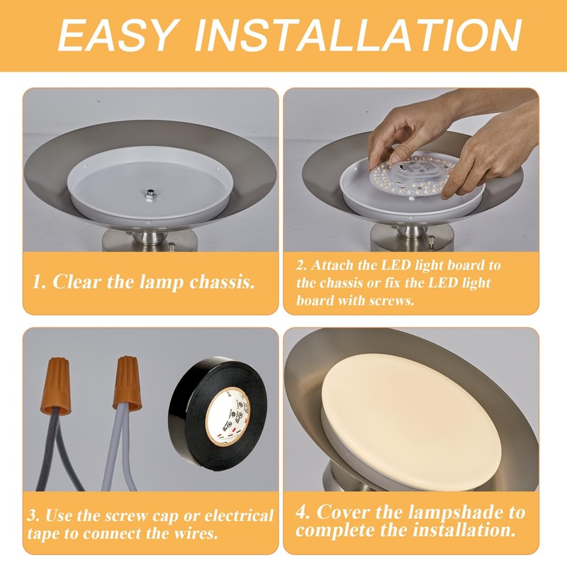 SHENGQINGTOP 5.12'' LED Ceiling Fan Light Retrofit Kit 24W 2200LM