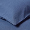 HOMESCAPES Luxury Soft Linen V Shaped Pillowcase Plain Navy Blue