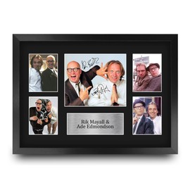 HWC Trading Bottom Gifts Rik Mayall Gifts and Ade Edmondson Signed Printed Autograph Eddie Richard Print Photo Picture Display ((A3 Framed) Rik Mayal & Ade Edmondson Display)