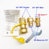 GRILLJOB 3/4" Female and Male Solid Brass Dual Fuel Generator