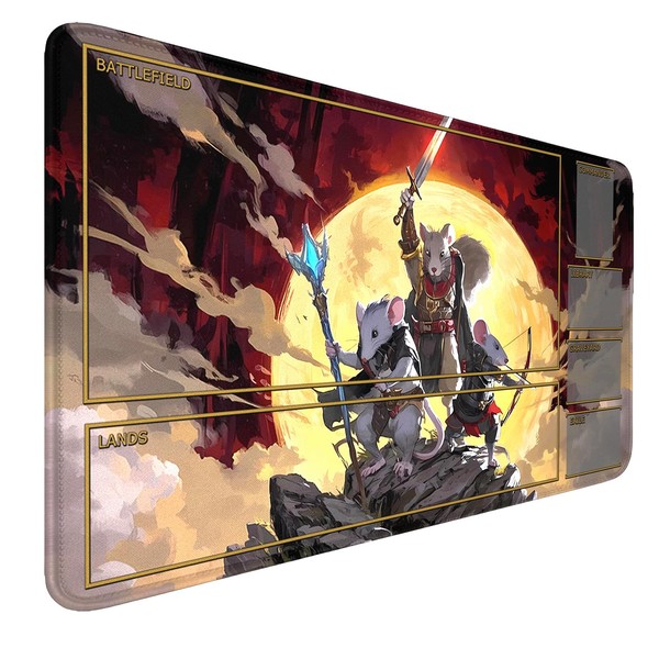 MTG Playmat Zones, 24" x 14" Funny Squirrel Warrior MTG